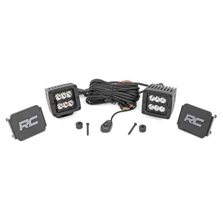 Lampy LED 2" kwadratowe Rough Country Black Series