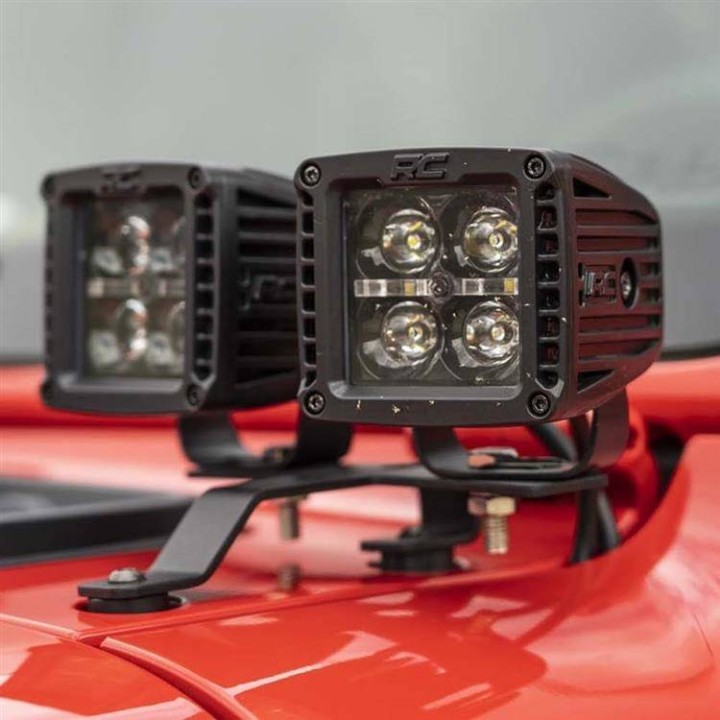 Lampy LED 2" kwadratowe white DRL Rough Country Black Series