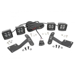 Zestaw lamp LED 2" White DRL Rough Country Black Series