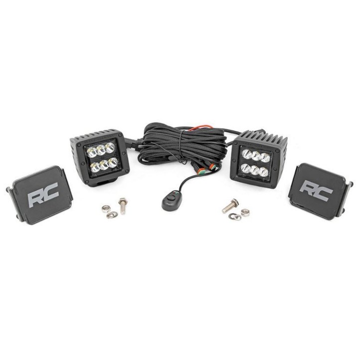 Zestaw lamp LED 2" Flood Beam Rough Country Black Series