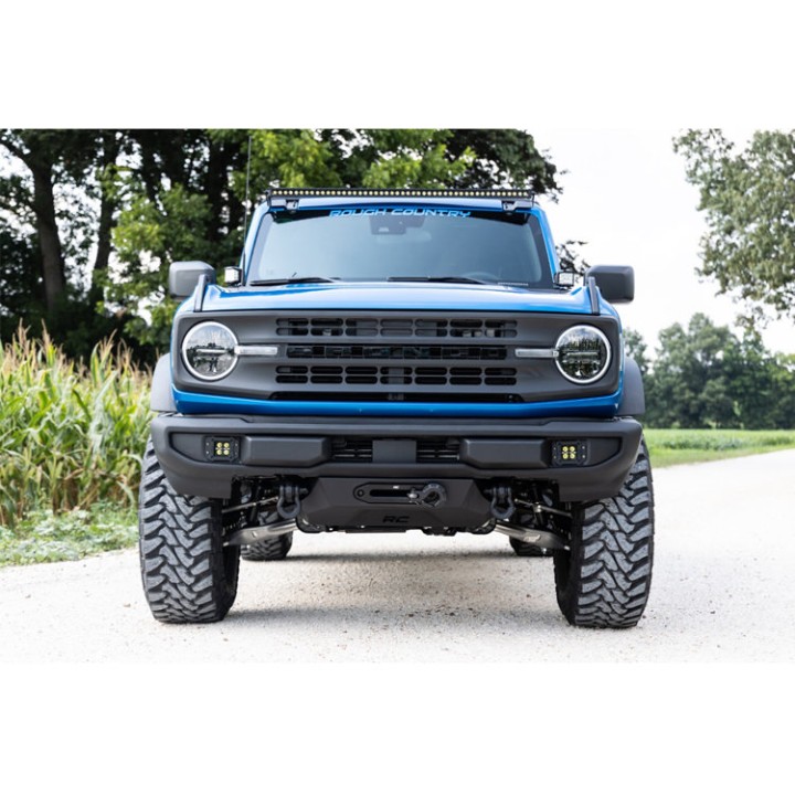 Lampy LED 2" kwadratowe amber DRL Rough Country Black Series