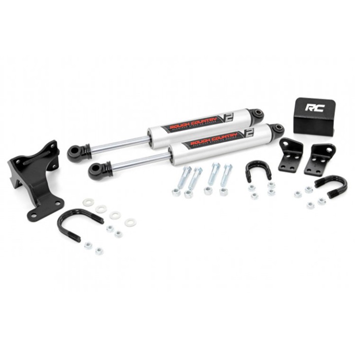 Podwójny amortyzator skrętu Rough Country V2 Lift 2-8"