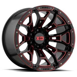Felga aluminiowa XD841 Boneyard Gloss Black Milled W/ RED Tint XD Series