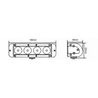 Panel LED 4x10W 196mm SPOT 40W - Sklep Panele LED Light Bar