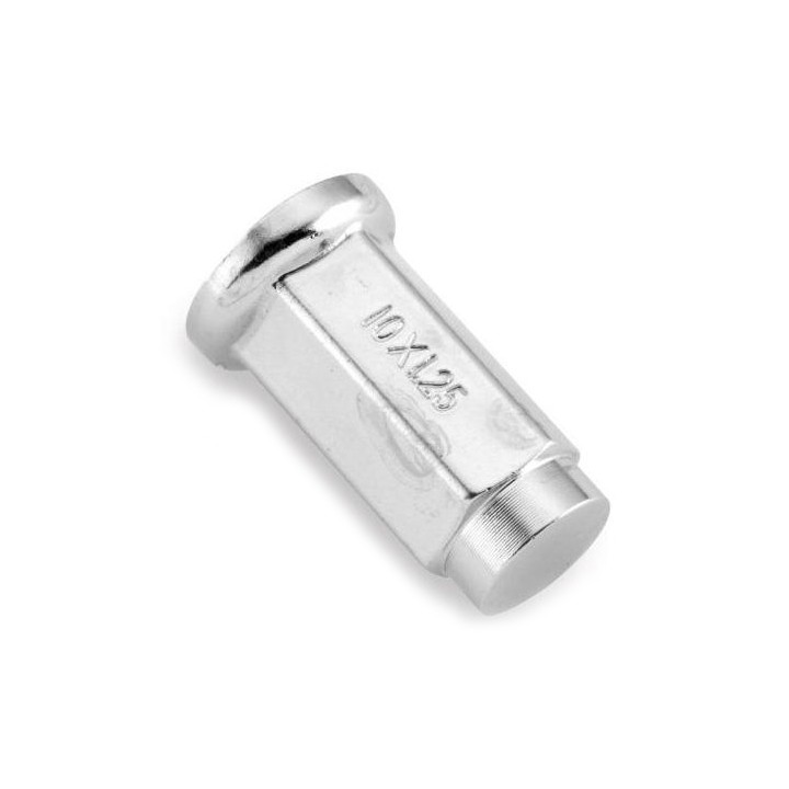 10mm FLAT CHROME LUG NUT 14mm HEAD BOX OF 16