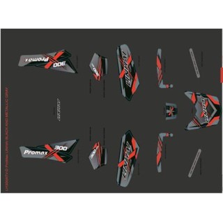 COMPLETE STICKER SET - LINHAI LOGO (BLACK OR GREY PLASTIC) 300