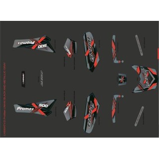 COMPLETE STICKER SET - LINHAI LOGO (BLACK OR GREY PLASTIC) 500 PROMAX