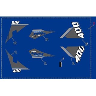 COMPLETE STICKER SET - LINHAI LOGO (BLUE PLASTIC) 400