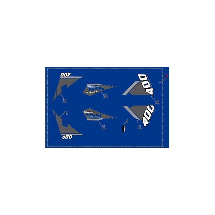 COMPLETE STICKER SET - LINHAI LOGO (BLUE PLASTIC) 400