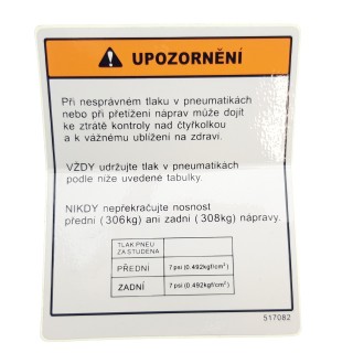 LABEL, TIRE PRESSURE.