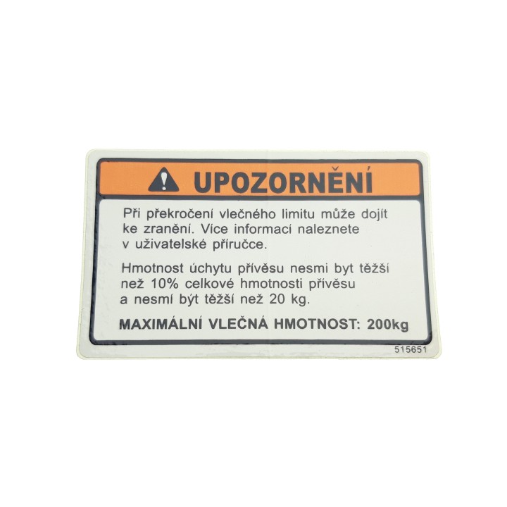 LABEL, TOW CAPACITY