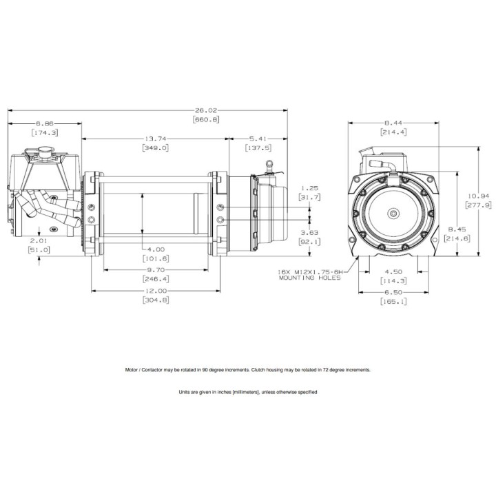 Wycigarka elektryczna - WARN Series 12-S Pro - 12V DC (ucig: 5443 kg)