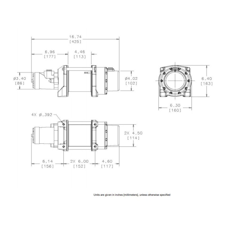 Wycigarka hydrauliczna - WARN HY2000 (ucig: 907 kg)