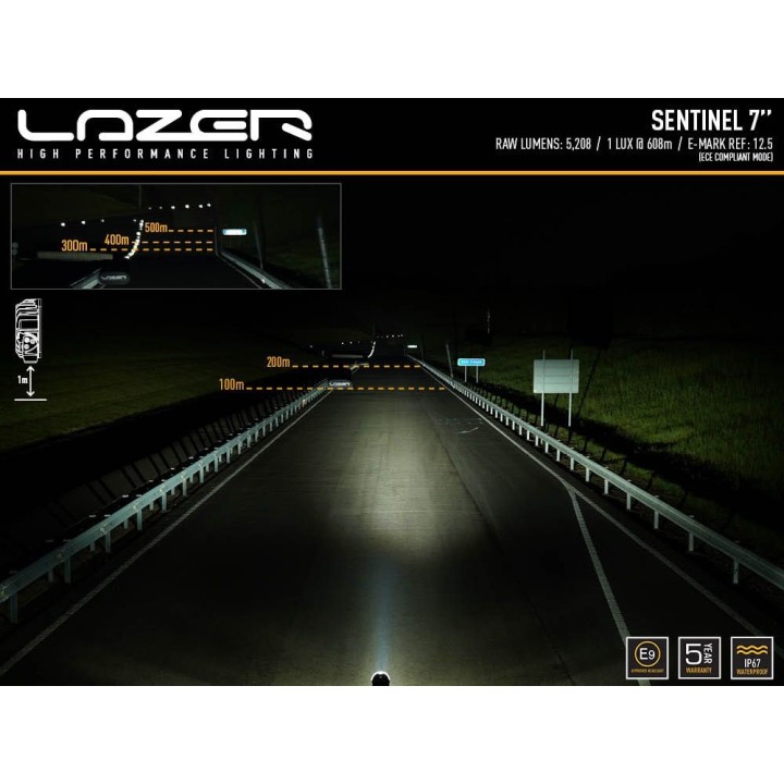 LAZER Sentinel 7" - okrągła lampa LED – 5 208 lm – 1217 m