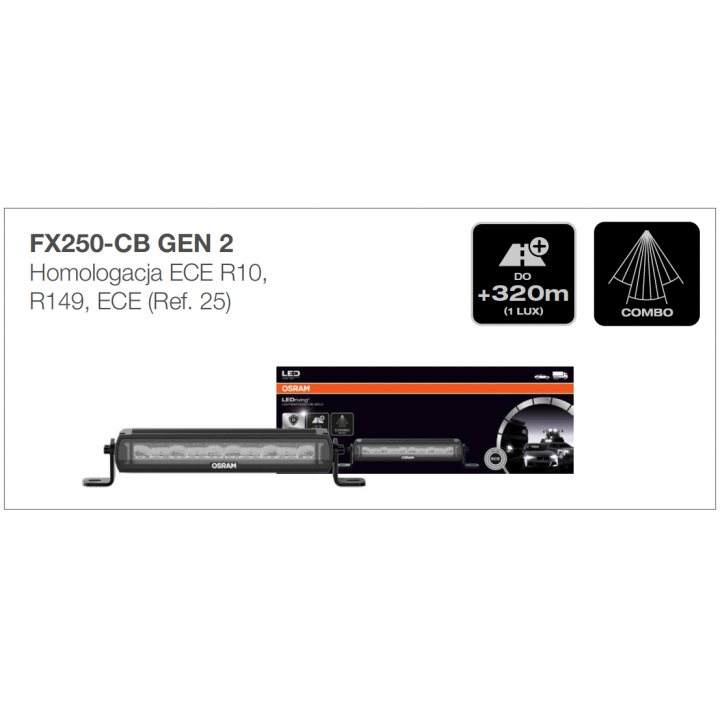 Panele LED Light Bar: Nowość! Lightbar FX250-CB GEN 2 z panelem LED Osram