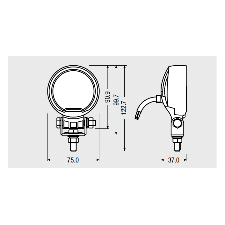 Round WL VX80-WD Work Lamp Osram 1350lm