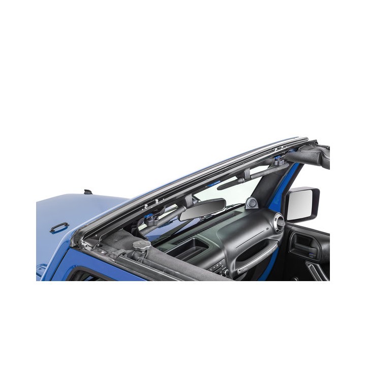 MasterTop 14700001 No Drill Windshield Header for 07-18 Jeep Wrangler JK