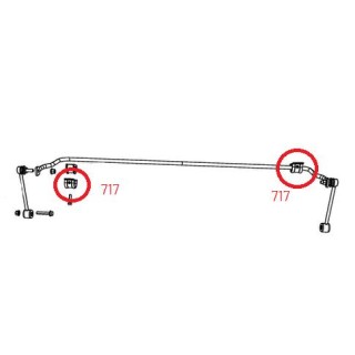 Zestaw poliuretanowych tulei  drążka stabilizatora tylnego Jeep Wrangler JK (2007 - 2018)