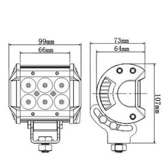 Refleketor LED CREE 18W D60 6x3W Szeroki