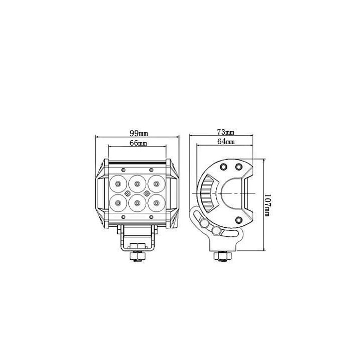 Reflektor LED CREE 18W D30 6x3W  SPOT