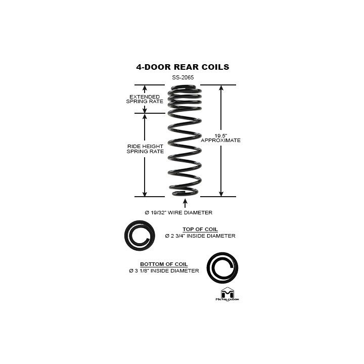 Sprężyny tylne 3,5" Lift True Dual Rate Metalcloak 4D Jeep Wrangler JLU 