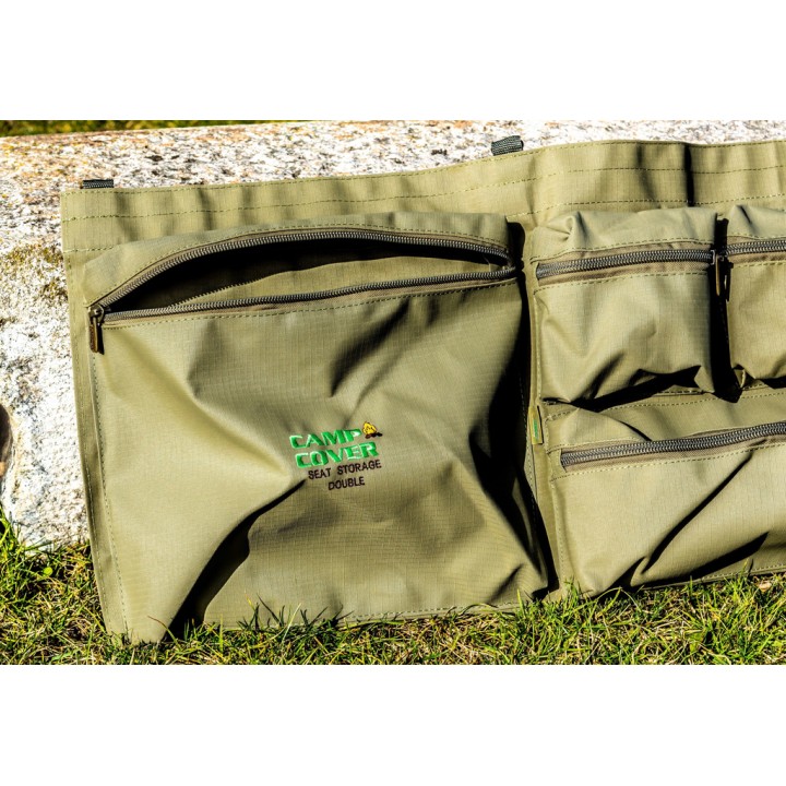 CAMP COVER SEAT STORAGE BAG DOUBLE, KHAKI