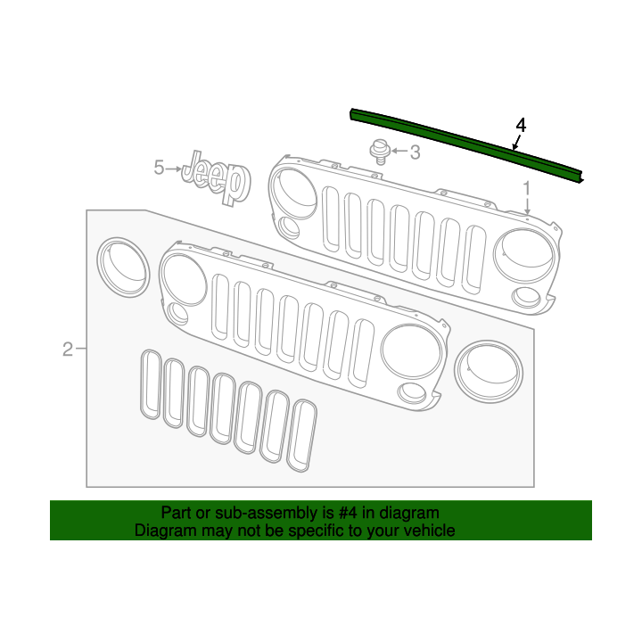 Uszczelka maski Jeep Wrangler JK Mopar 55397279AB