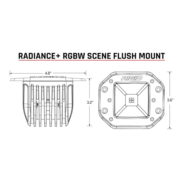 Komplet dwóch lamp Rigid Radiance RGBW