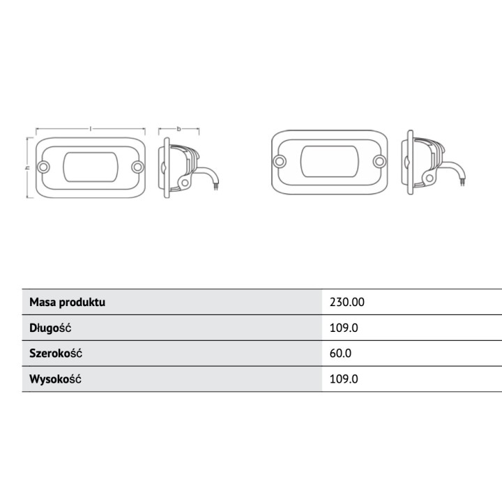 Osram lampa do zabudowy Flush mount WL VX100-FL Bliski zasięg