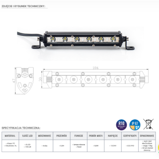 Panel LED 6 x LED KMR14 - Mocne oświetlenie LED do samochodu