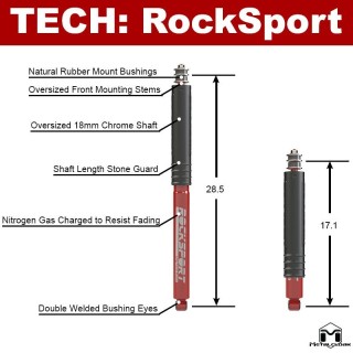 Para amortyzatorów Przód 2,5-5,5" Jeep Wrangler JK Rocksport Metalcloak