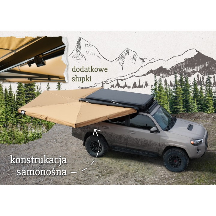 OFFLANDER MARKIZA SAMONOŚNA BATWING 270 L SAND PRAWA 2.5 M
