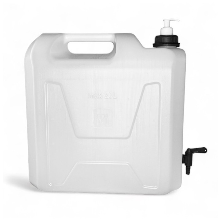 Pojemnik na wodę 20L bezb. KRAN DOLNY PLASTIK 3/4" + dozownik mydła /G HEAVY DUTY