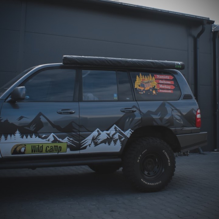 Markiza Wild Camp 2x2,5 m szara, listwa LED | Szekla4x4