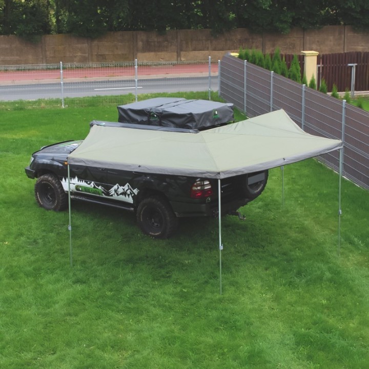 Zadaszenie HEX 270° 2 m zielone, strona kierowcy | Szekla4x4