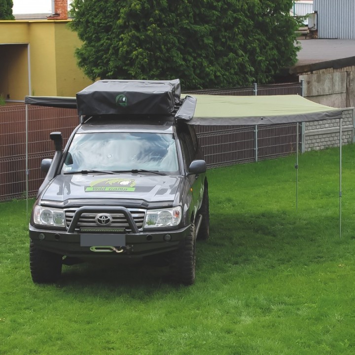 Zadaszenie HEX 270° 2 m zielone, strona kierowcy | Szekla4x4