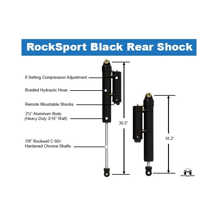 Amortyzatory RockSport BLACK tylne 2,5-3,5 lift Jeep Wrangler JL | Gladiator