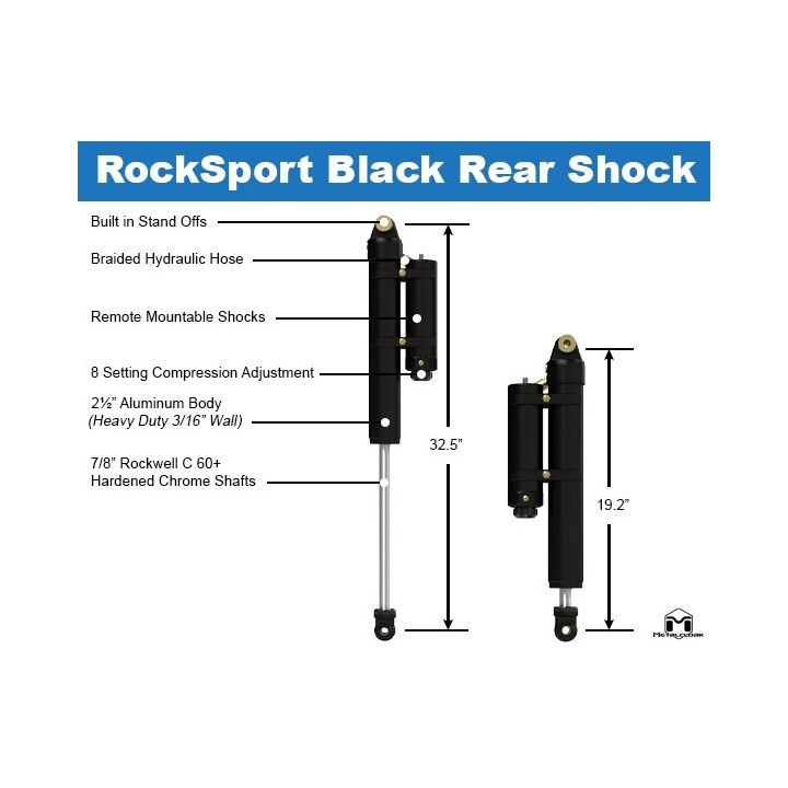 Amortyzatory tylne RockSport BLACK 4,5 5,5 lift Jeep Wrangler JL | Gladiator METALCLOAK - ujęcie 9