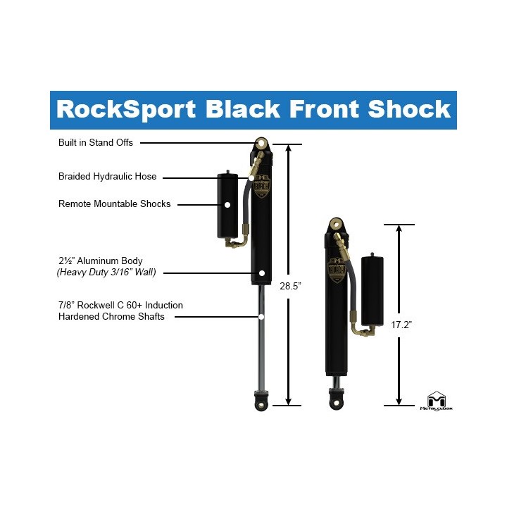 Amortyzatory przednie RockSport BLACK 2,5-35 lift Jeep Wrangler JL | Gladiator METALCLOAK - ujęcie 11