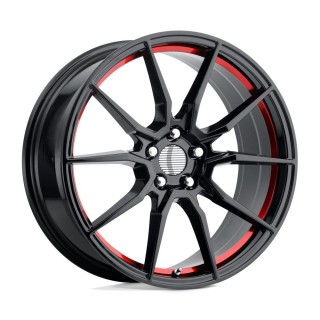 Felga aluminiowa PR193 Gloss Black Red Machined PERFORMANCE REPLICAS