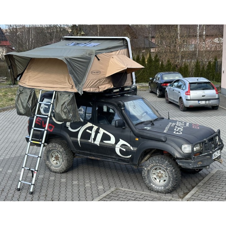 Escape VARIO 160 cm piaskowy, biała pokrywa – namiot dachowy
