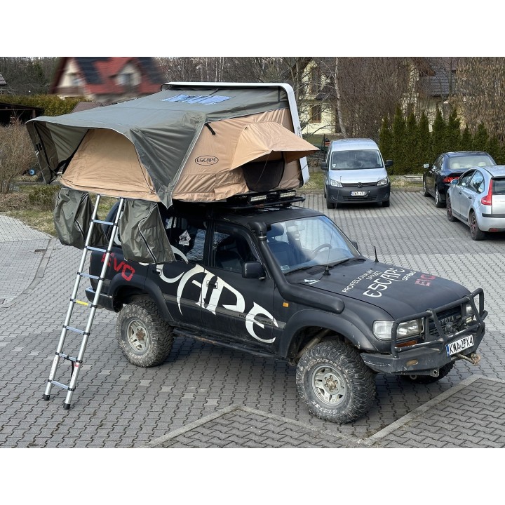 Escape VARIO 160 cm piaskowy, biała pokrywa – namiot dachowy