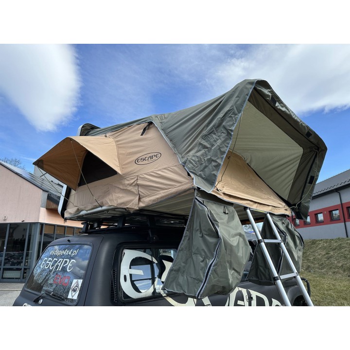 Escape VARIO 160 cm piaskowy, biała pokrywa – namiot dachowy
