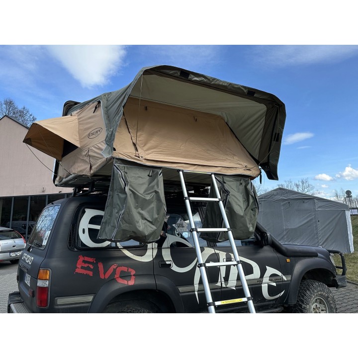 Escape VARIO 160 cm piaskowy, biała pokrywa – namiot dachowy