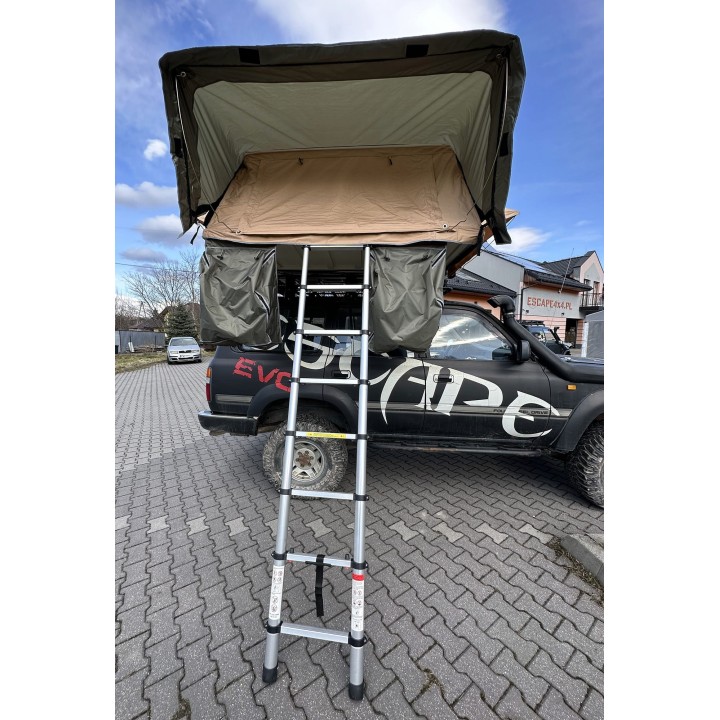 Escape VARIO 160 cm piaskowy, biała pokrywa – namiot dachowy