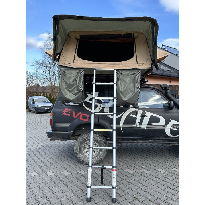 Escape VARIO 160 cm piaskowy, biała pokrywa – namiot dachowy