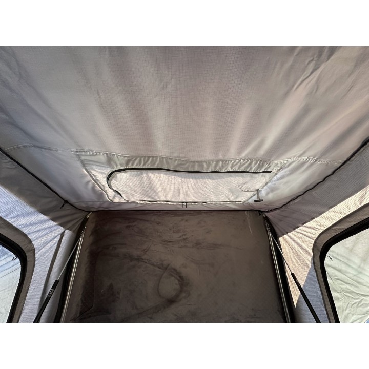 Escape VARIO 210 cm piaskowy, biała pokrywa – namiot dachowy
