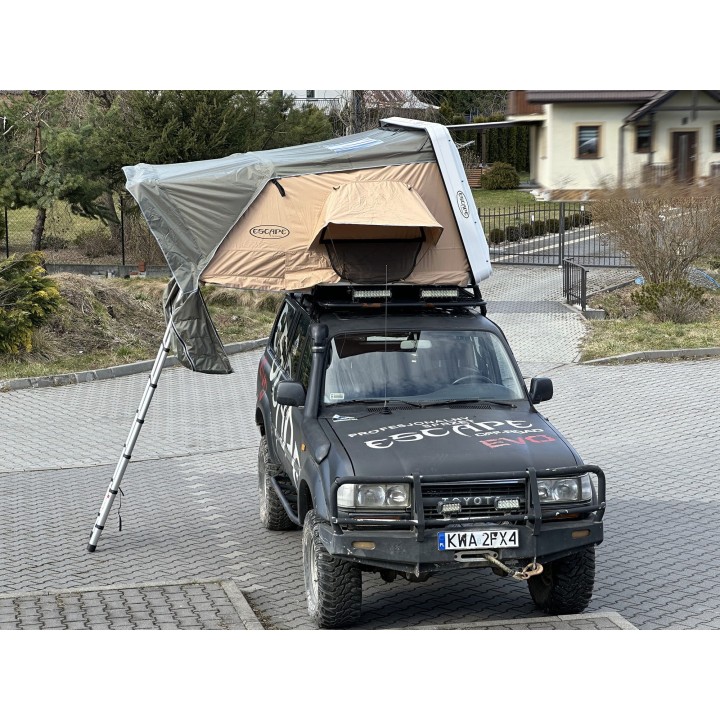 Escape VARIO 210 cm piaskowy, biała pokrywa – namiot dachowy