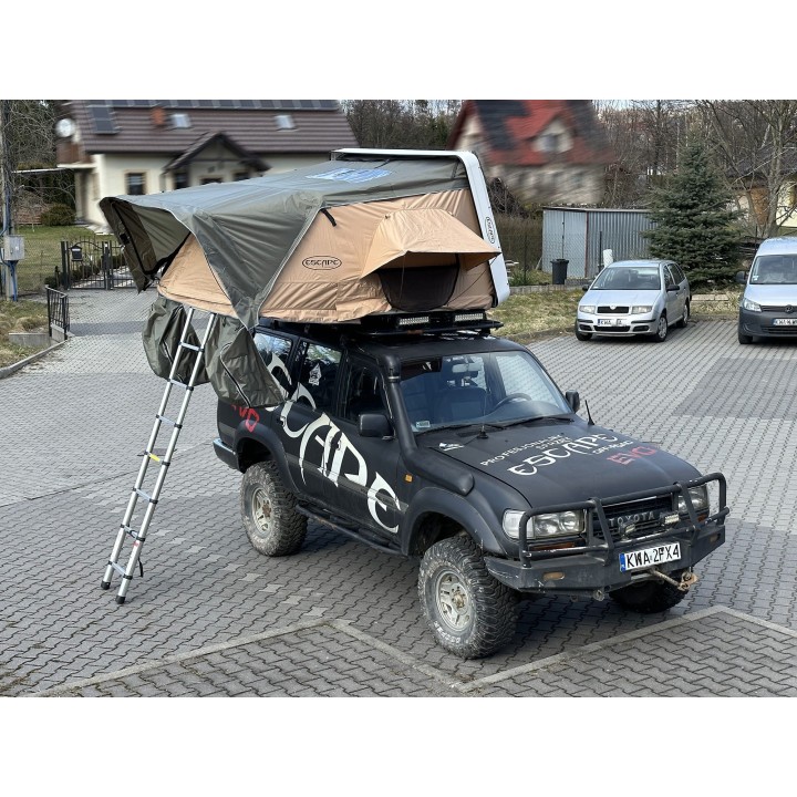 Escape VARIO 210 cm piaskowy, biała pokrywa – namiot dachowy