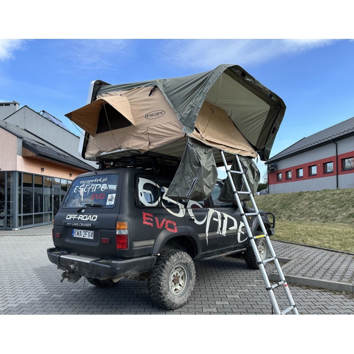 Escape VARIO 210 cm piaskowy, biała pokrywa – namiot dachowy